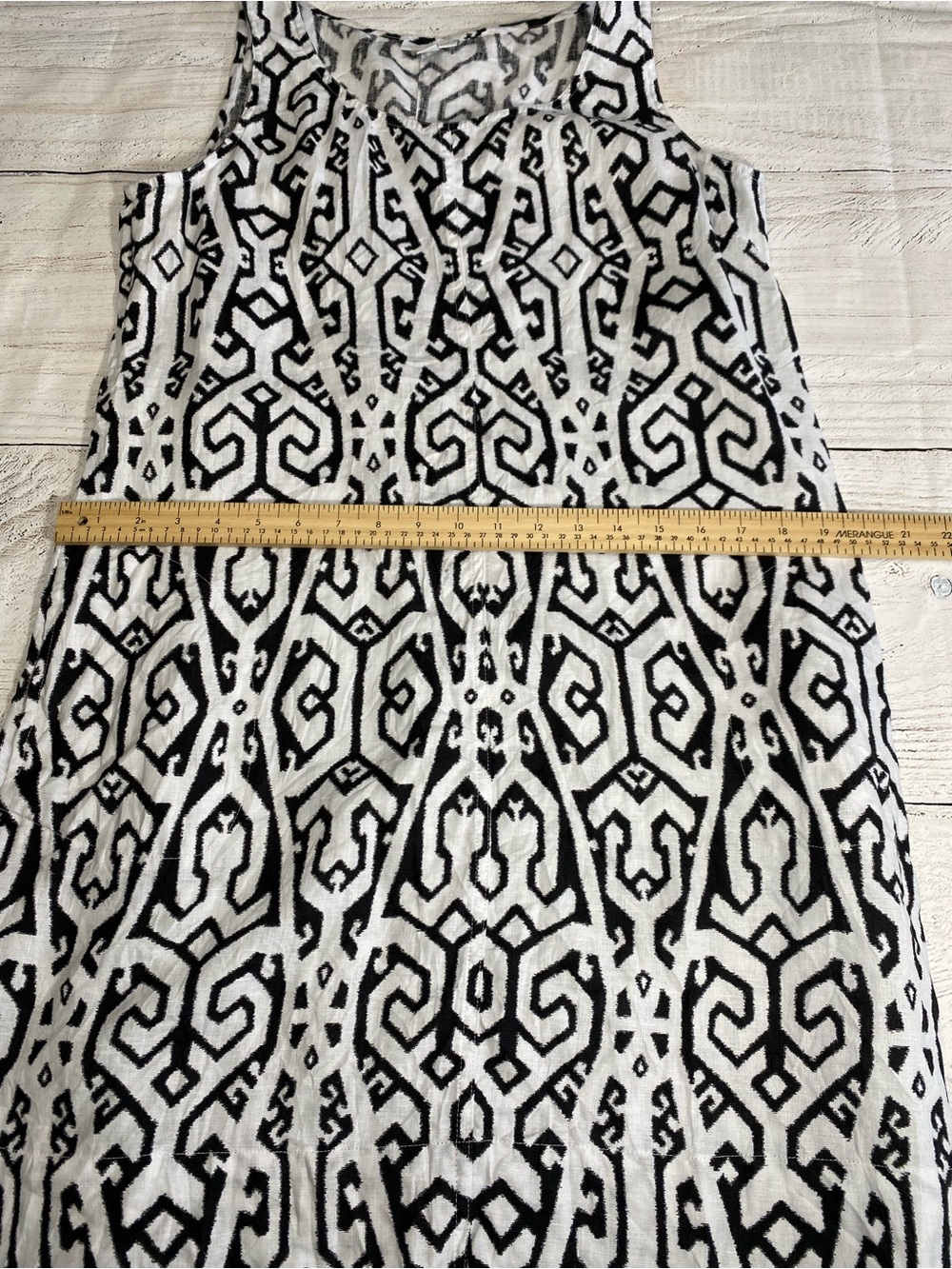 J. Jill Black and White Abstract Linen-Blend Dress Petite Small - Picture 13 of 16